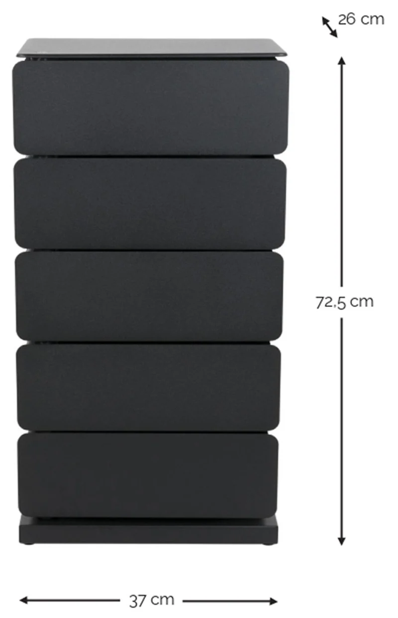 Spinder JOEY 5 Dresser: Minimalistischer Stahl-Schuhschrank, Schwarz