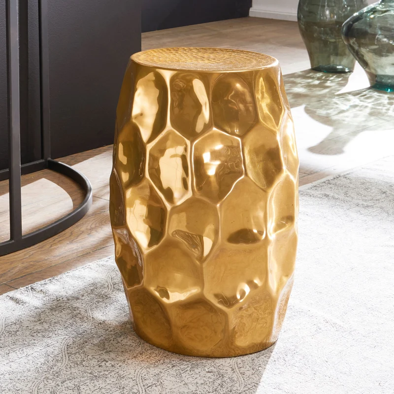 Beistelltisch Aluminium Gold 30x47x30cm orientalisch rund modern