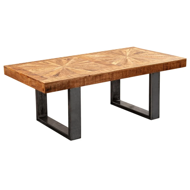 Couchtisch Mango Massivholz 105x40x55cm Industrial Design Rustikal