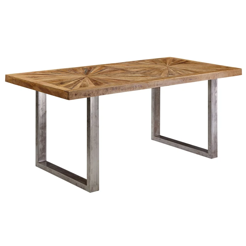 Esstisch Mango Massivholz 180x76,5x90cm Metallgestell Industrial Natur