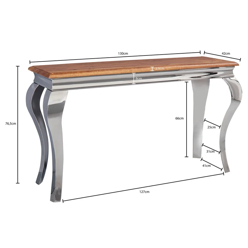 Konsolentisch Sheesham Massivholz Metall 130x76,5x42cm Modern