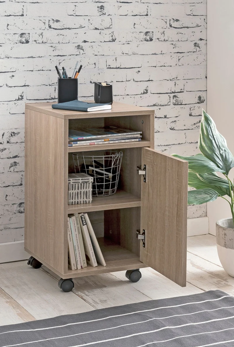 Rollcontainer Sonoma 33x60x38cm Schubladencontainer Büro mit Rollen