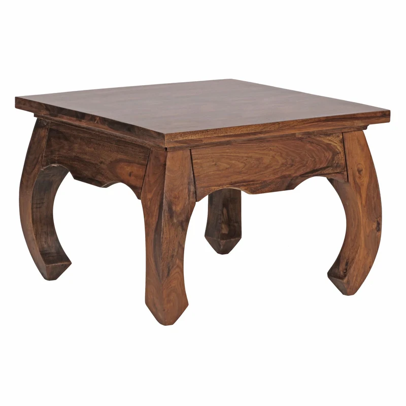 Couchtisch Sheesham Massivholz 60cm Landhausstil Dunkelbraun