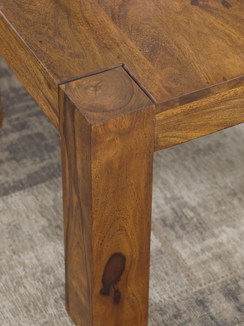 Couchtisch Sheesham Massivholz 60cm Landhausstil Dunkelbraun