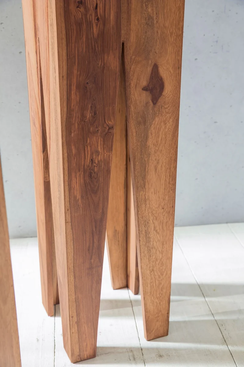 Beistelltisch 3er Set Akazie Massiv Quadratisch Modern Wohnzimmer