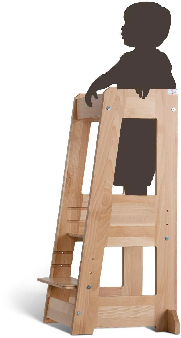 Mitwachsender Lernturm FELIX | tiSsi® Entdeckerturm | Buche Massivholz