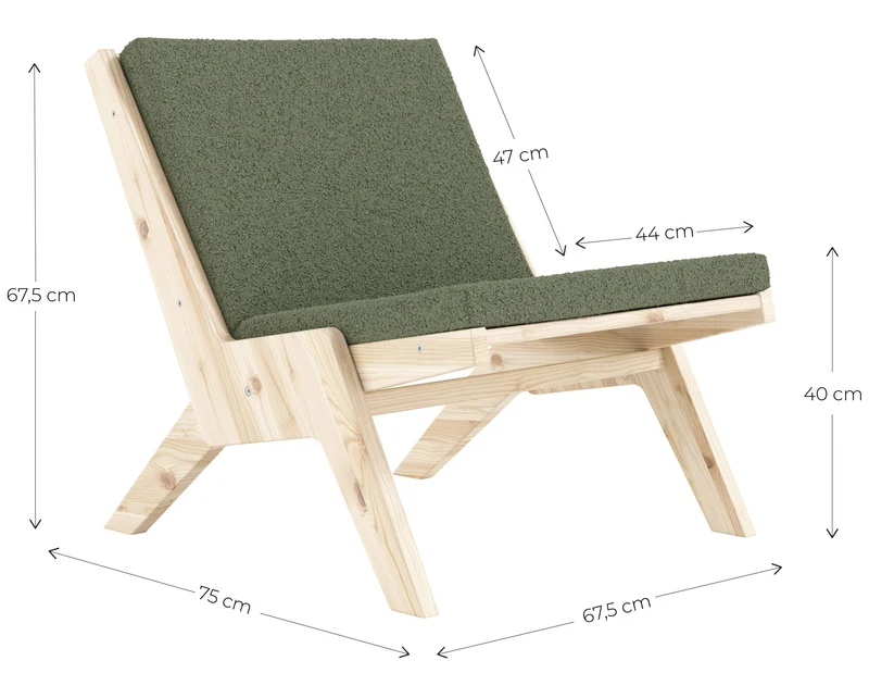 Design Sessel SWAY Lounge Chair klappbar Kiefer unbehandelt von Karup