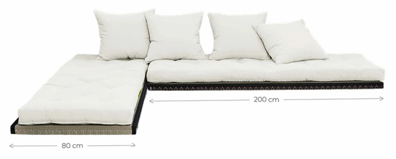 variables 3 in 1 Design Sofa CHICO mit Tatami-Matten und Polster Karup