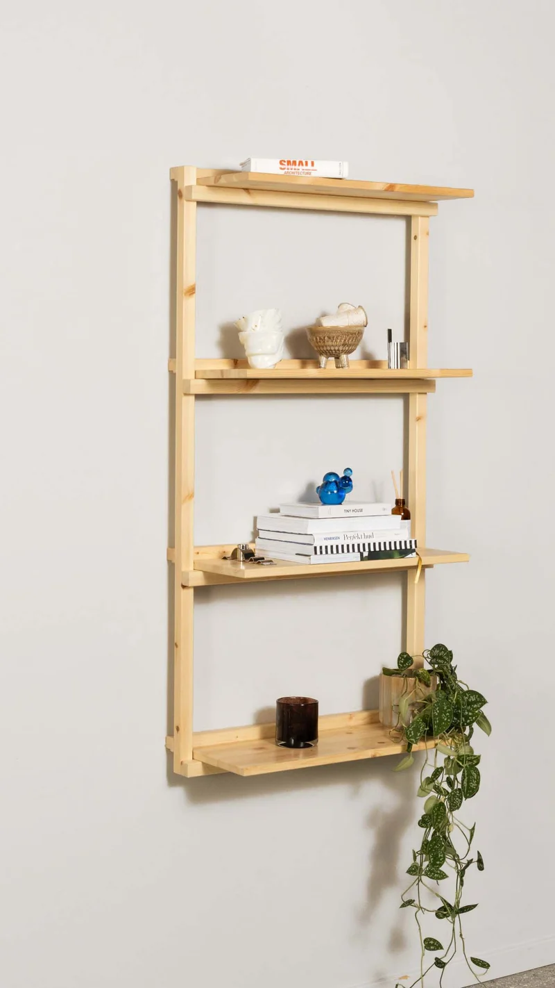Regal GROOVE SHELVING Kiefer Natur unbehandelt in 3 Größen von Karup