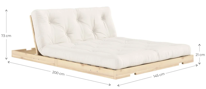 Schlafsofa FLIP Sofa Bett Kiefer massiv unbehandelt, von Karup