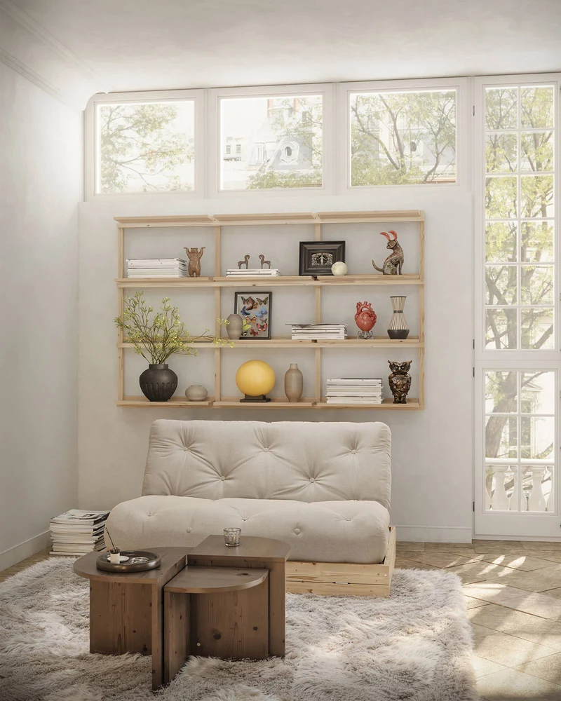 Schlafsofa FLIP Sofa Bett Kiefer massiv unbehandelt, von Karup