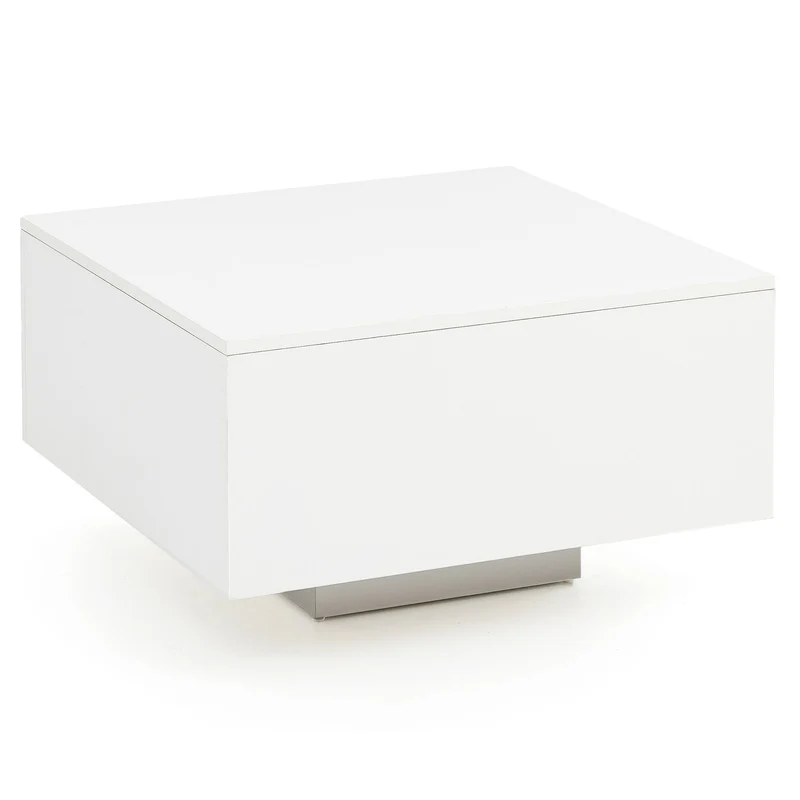 Couchtisch WL5.832 60x60x35,5cm Spanplatte Weiß Modern Quadratisch