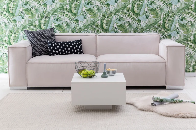 Couchtisch WL5.832 60x60x35,5cm Spanplatte Weiß Modern Quadratisch