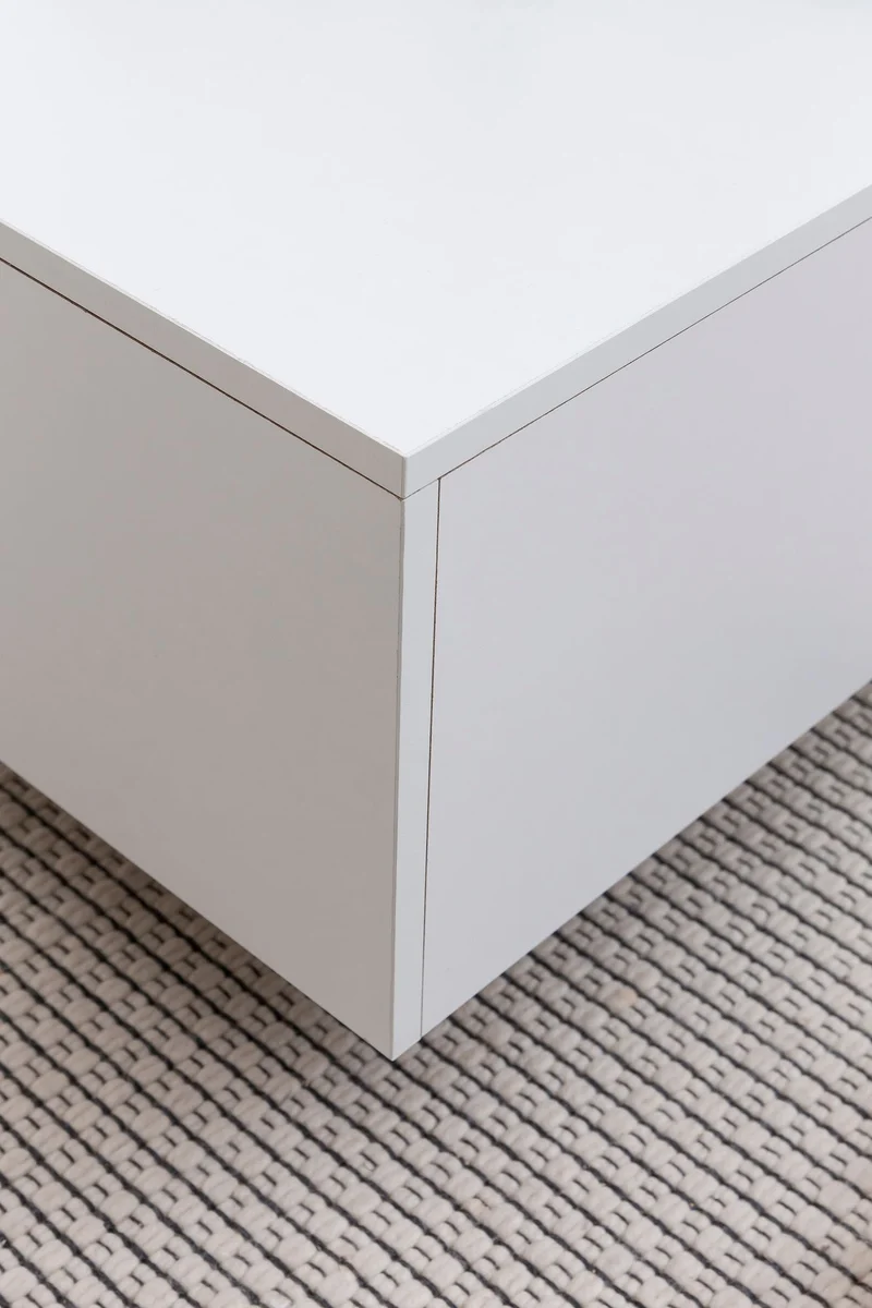 Couchtisch WL5.832 60x60x35,5cm Spanplatte Weiß Modern Quadratisch