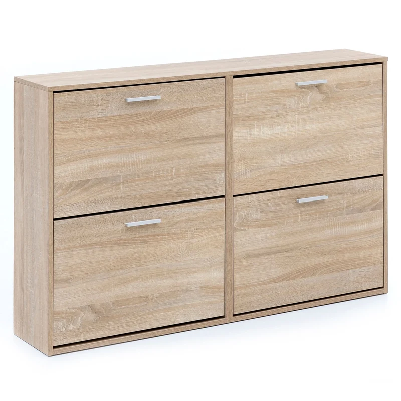 Schuhschrank WL5.828 120x81x24cm Holz Sonoma 4 Fächer Flurkommode