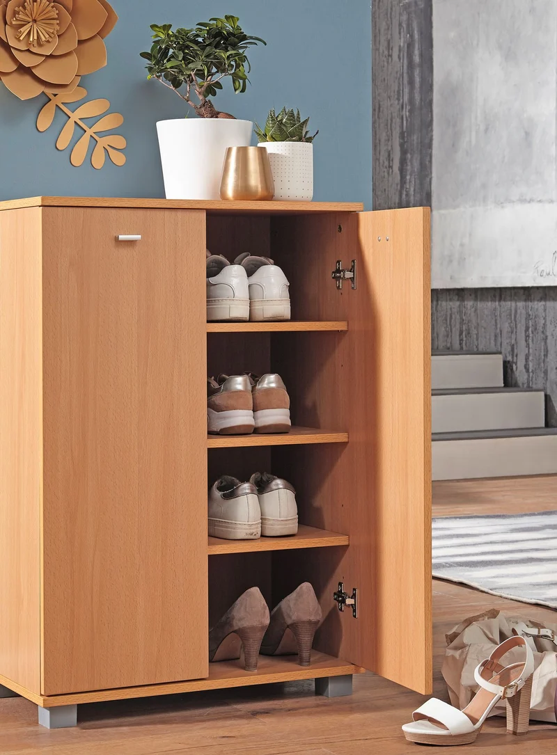 Schuhschrank NIMES modern Buche 12 Paar 4 Fächer 2 Türen 60x90x35 cm
