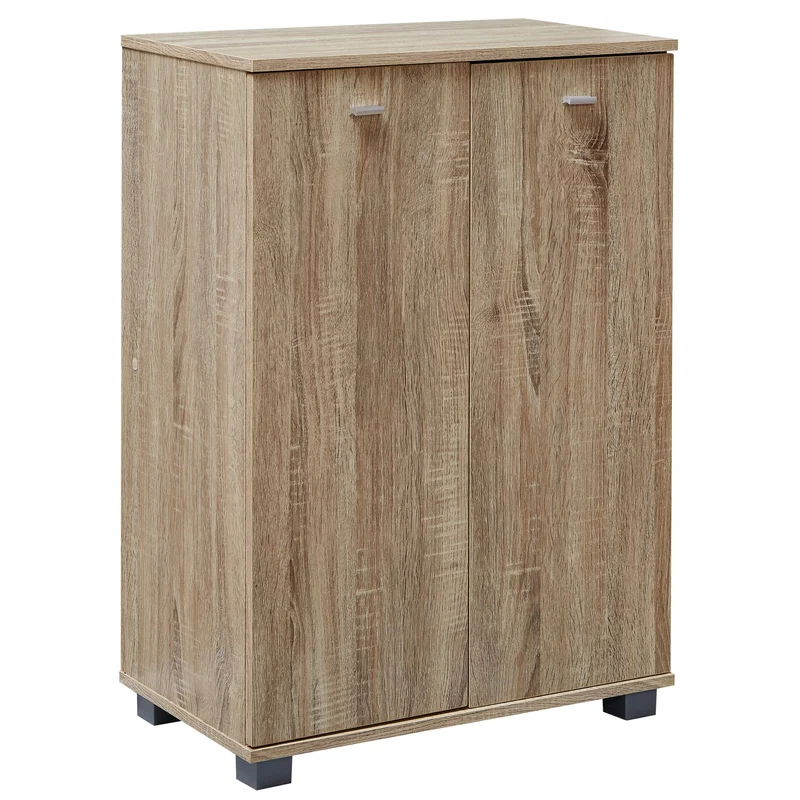 Schuhschrank NIMES modern Holz Sonoma 12 Paar 4 Fächer 2 Türen