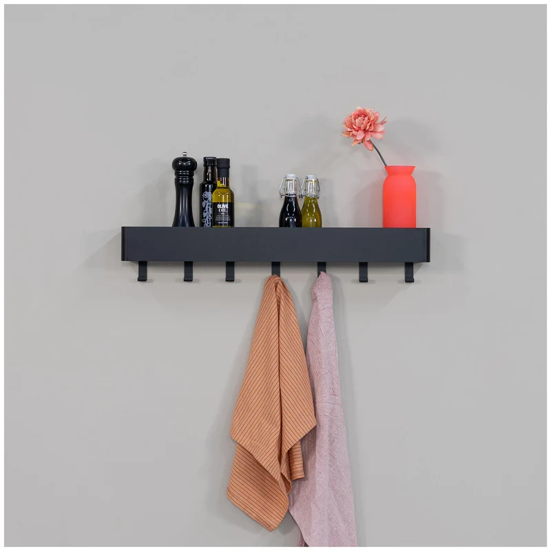 Garderobe MULTI 7 Stahl Schwarz Weiß Taupe Skandic Design von Spinder