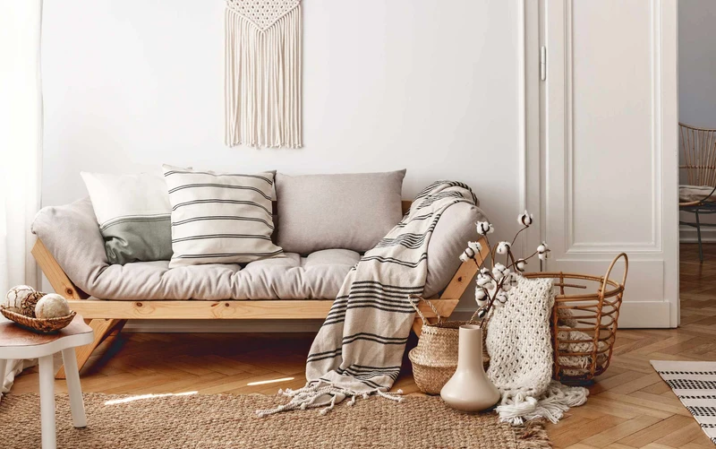 Schlafsofa BEBOP Sofa Kiefer natur lackiert abklappbar von Karup