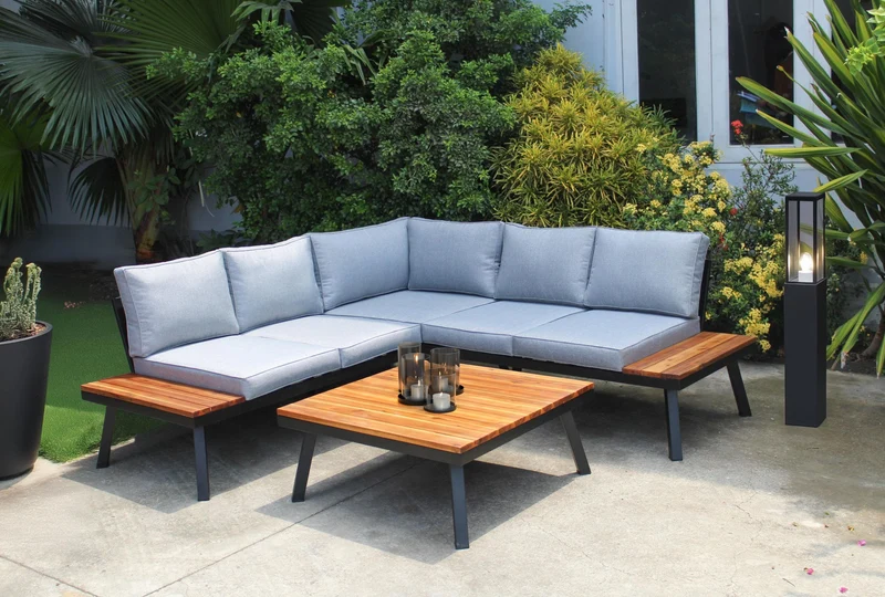 Modernes Gartensofa Garten Garnitur Lounge Set THERESA, 4tlg.