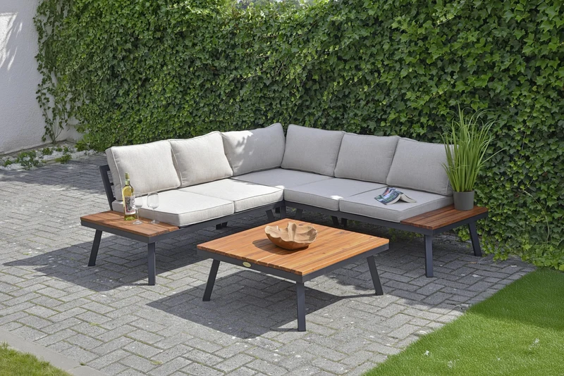 Modernes Gartensofa Garten Garnitur Lounge Set THERESA, 4tlg.