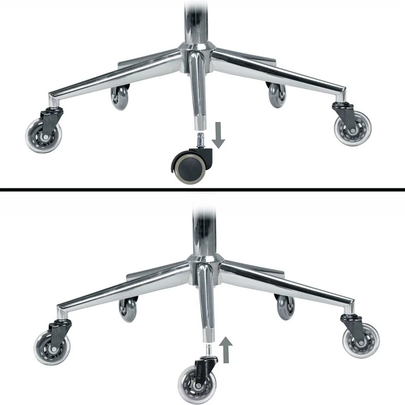 Bürostuhlrollen 5er Set 75mm Universal Schwerlastrollen 11mm Stift
