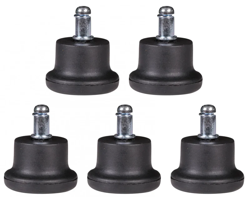Bodengleiter Set 5er Kunststoff rund Schwarz 11mm für Bürostuhl