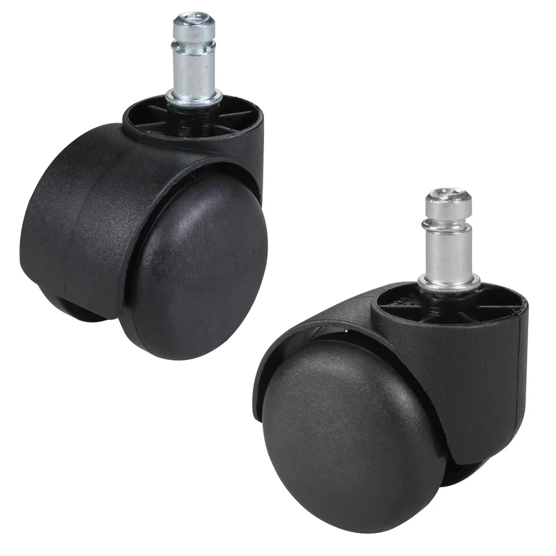 Bürostuhlrollen Set 5 Stk gebremst 11mm Stift 50mm Schwarz Teppich