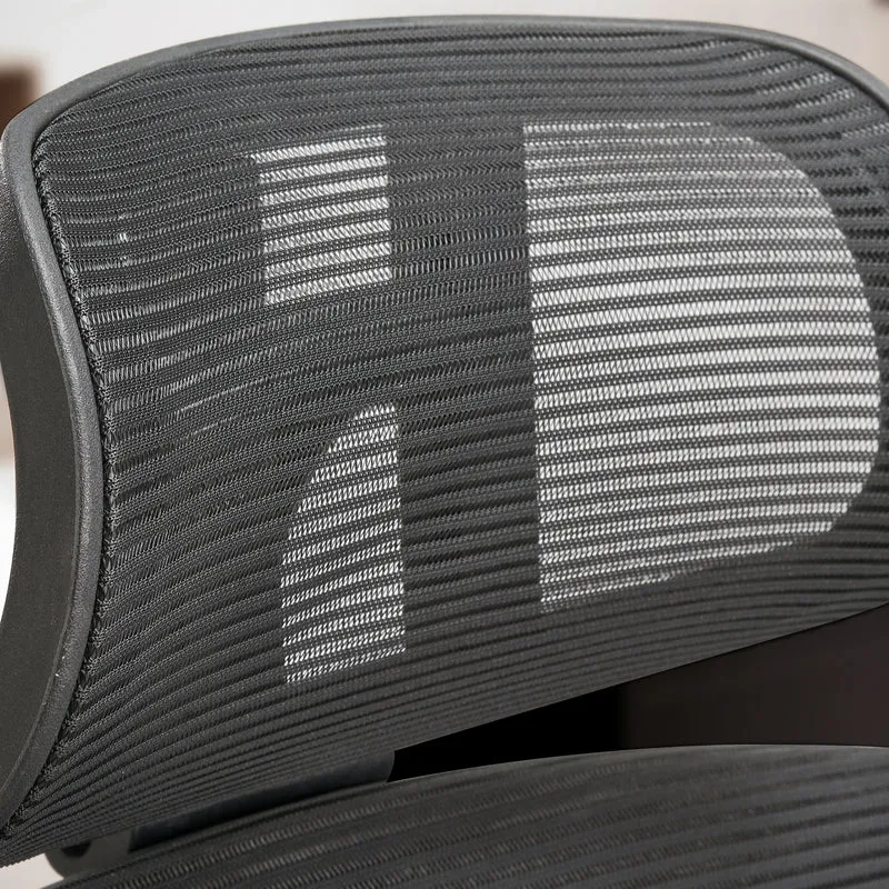 Bürostuhl Schwarz Mesh ergonomisch höhenverstellbar mit Kopfstütze