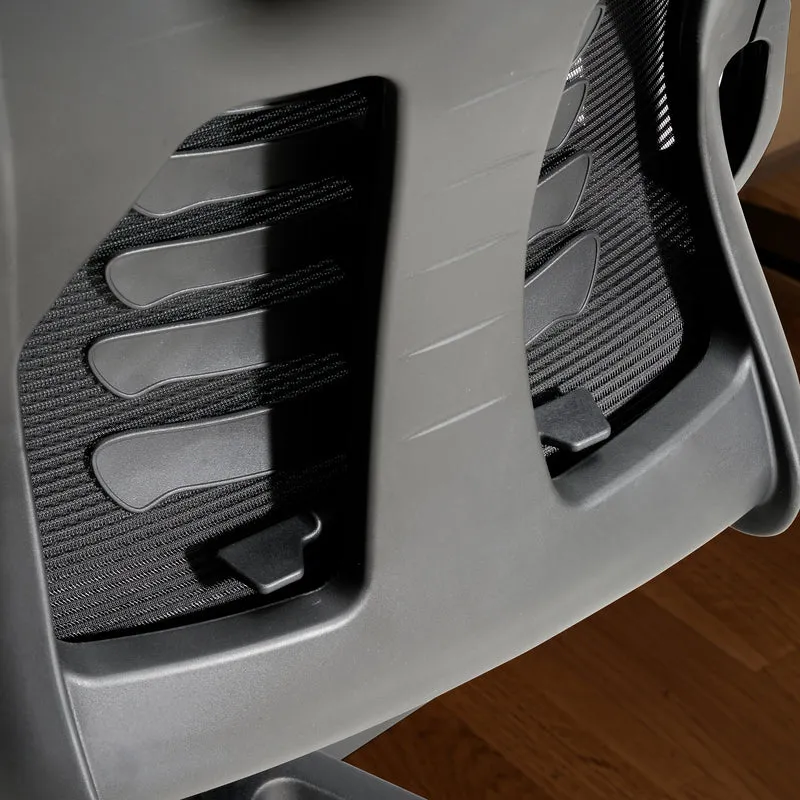 Bürostuhl Schwarz Mesh höhenverstellbar Lendenwirbelstütze ergonomisch