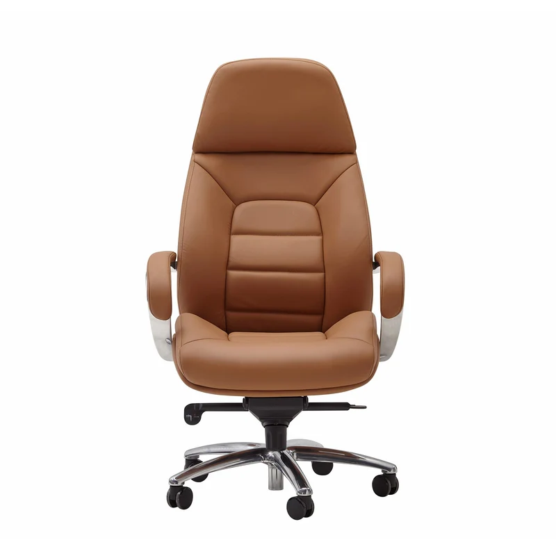 Bürostuhl Echtleder Caramel Chefsessel höhenverstellbar ergonomisch 120kg
