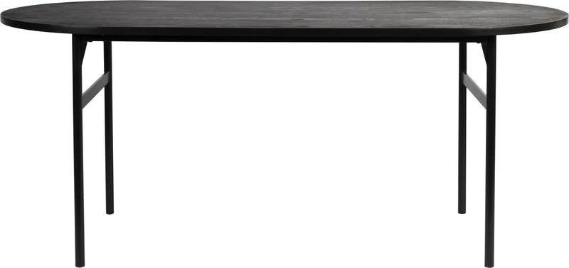 Esstisch MARCIO BLACK furniert 180 x 80 cm mit abgerundeter Platte