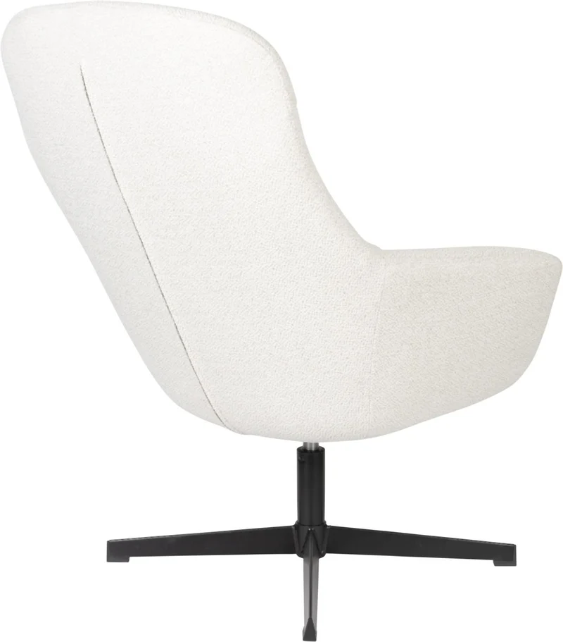 Zuiver Lounge Sessel YUKI drehbar mit angesagten Bouclé Stoff Weiß