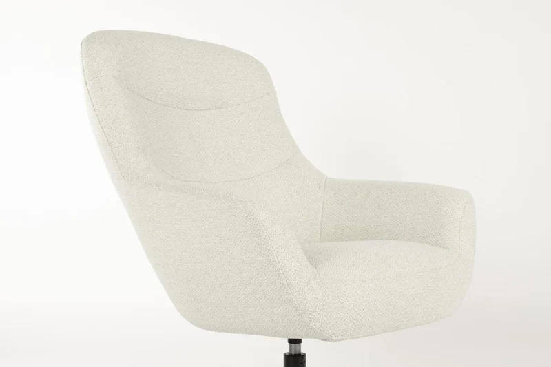Zuiver Lounge Sessel YUKI drehbar mit angesagten Bouclé Stoff Weiß