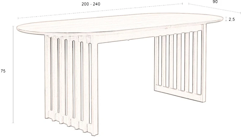 Esstisch BARLET ausziehbar 200 bis 240 cm Eichenfurnier von DutchBone