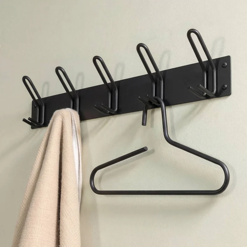 Wandgarderobe Hakenleiste MILES 5 Minimalistischer Stahl-Look Spinder