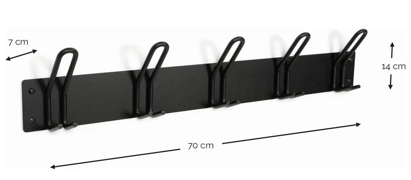 Wandgarderobe Hakenleiste MILES 5 Minimalistischer Stahl-Look Spinder