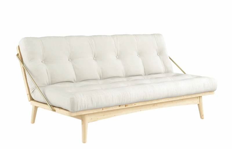 Klappcouch Sofa FOLK mit Klappfunktion Kiefer natur lackiert von Karup