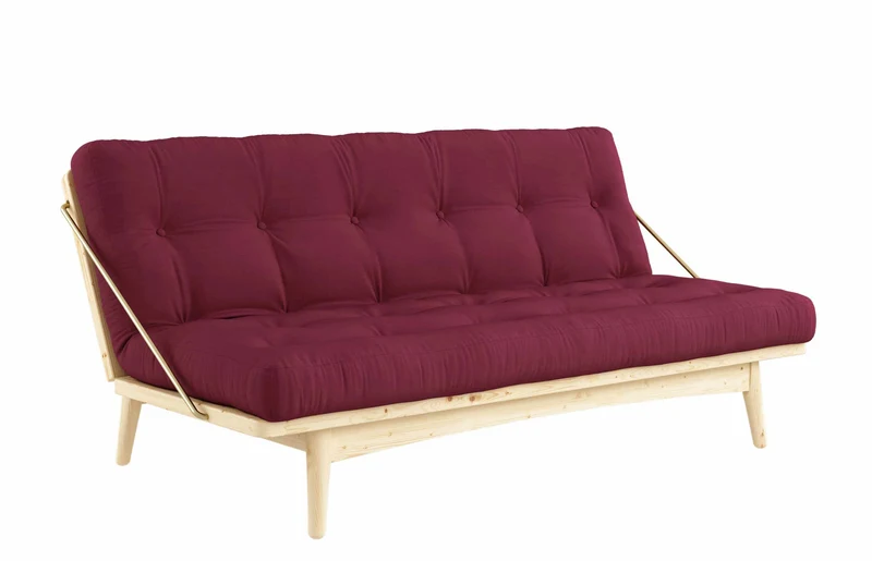 Klappcouch Sofa FOLK mit Klappfunktion Kiefer natur lackiert von Karup