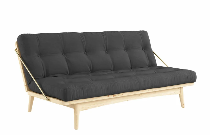 Klappcouch Sofa FOLK mit Klappfunktion Kiefer natur lackiert von Karup