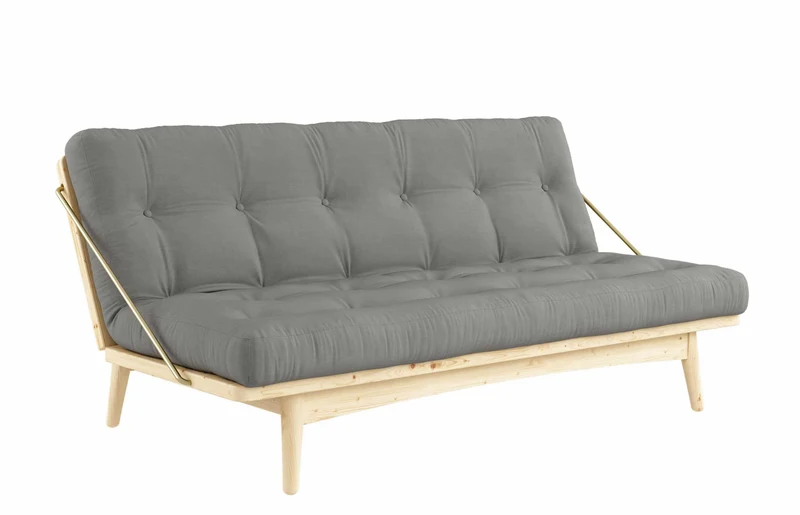 Klappcouch Sofa FOLK mit Klappfunktion Kiefer natur lackiert von Karup