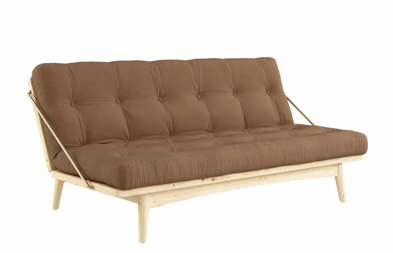 Klappcouch Sofa FOLK mit Klappfunktion Kiefer natur lackiert von Karup