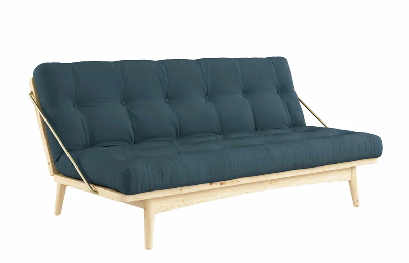 Klappcouch Sofa FOLK mit Klappfunktion Kiefer natur lackiert von Karup