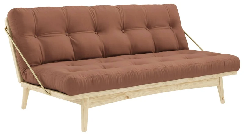Klappcouch Sofa FOLK mit Klappfunktion Kiefer natur lackiert von Karup