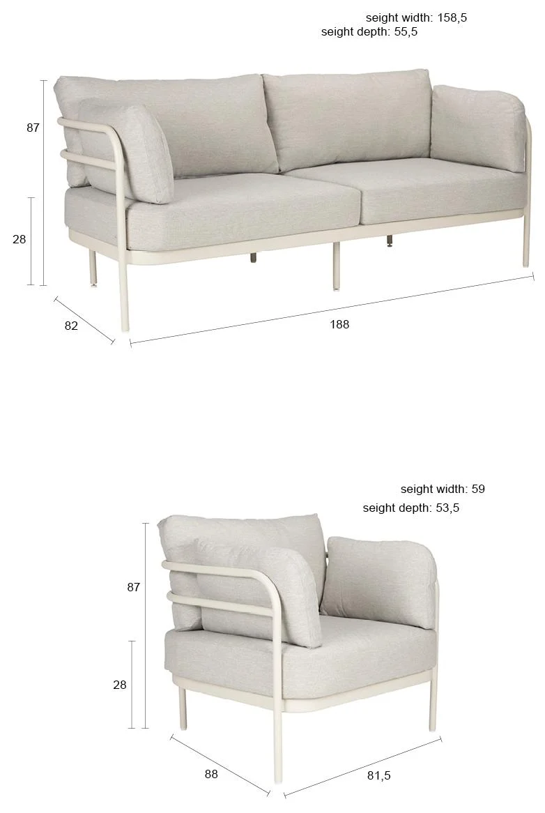 Garten Sitzgruppe VISTIA von Zuiver Gartensofa Lounge Set 3-tlg