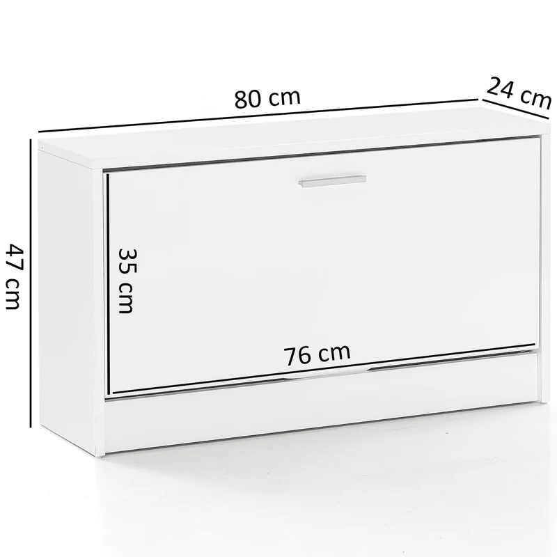 Schuhbank SPLIT Weiß Holz Sitzfläche Stauraum 80x47x24cm Flurmöbel