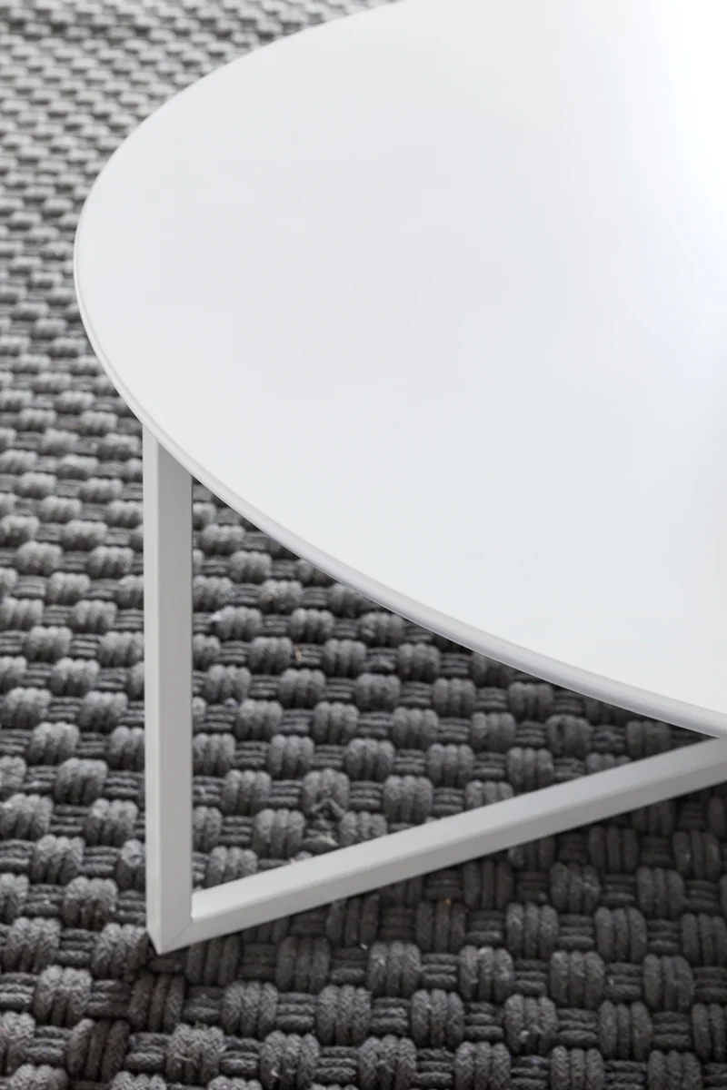 Couchtisch Design MDF Holz weiß matt Metallgestell ø 80cm rund modern