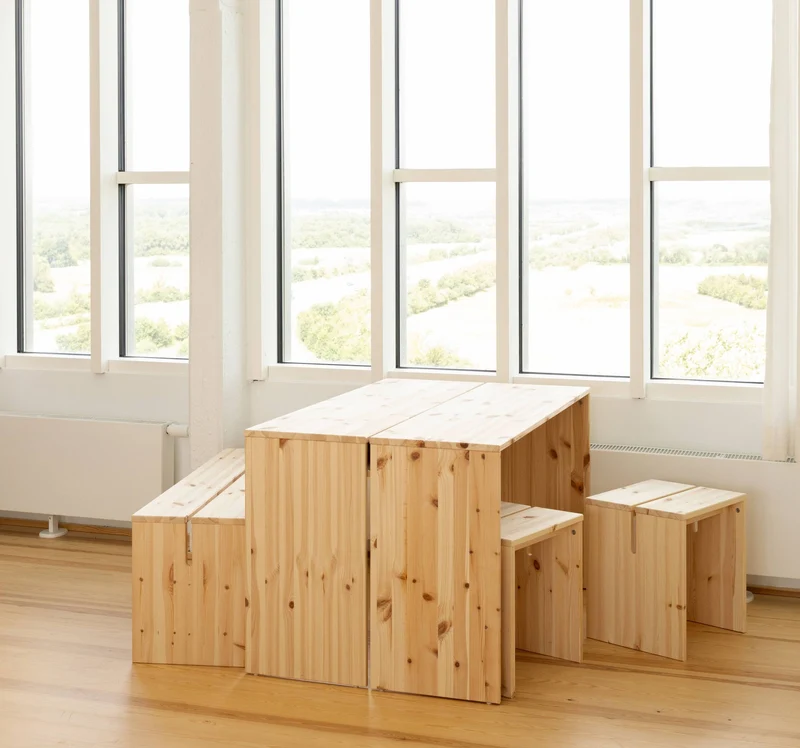 Tischgruppe JOIN-IN 4-tlg Raw Kiefer massiv Natur von Karup