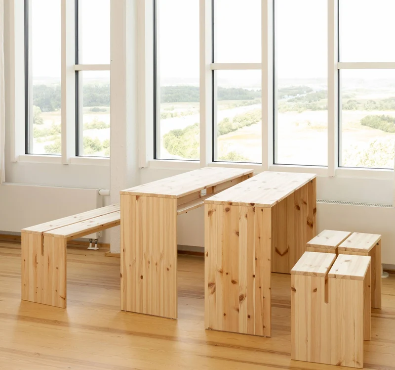 Tischgruppe JOIN-IN 4-tlg Raw Kiefer massiv Natur von Karup