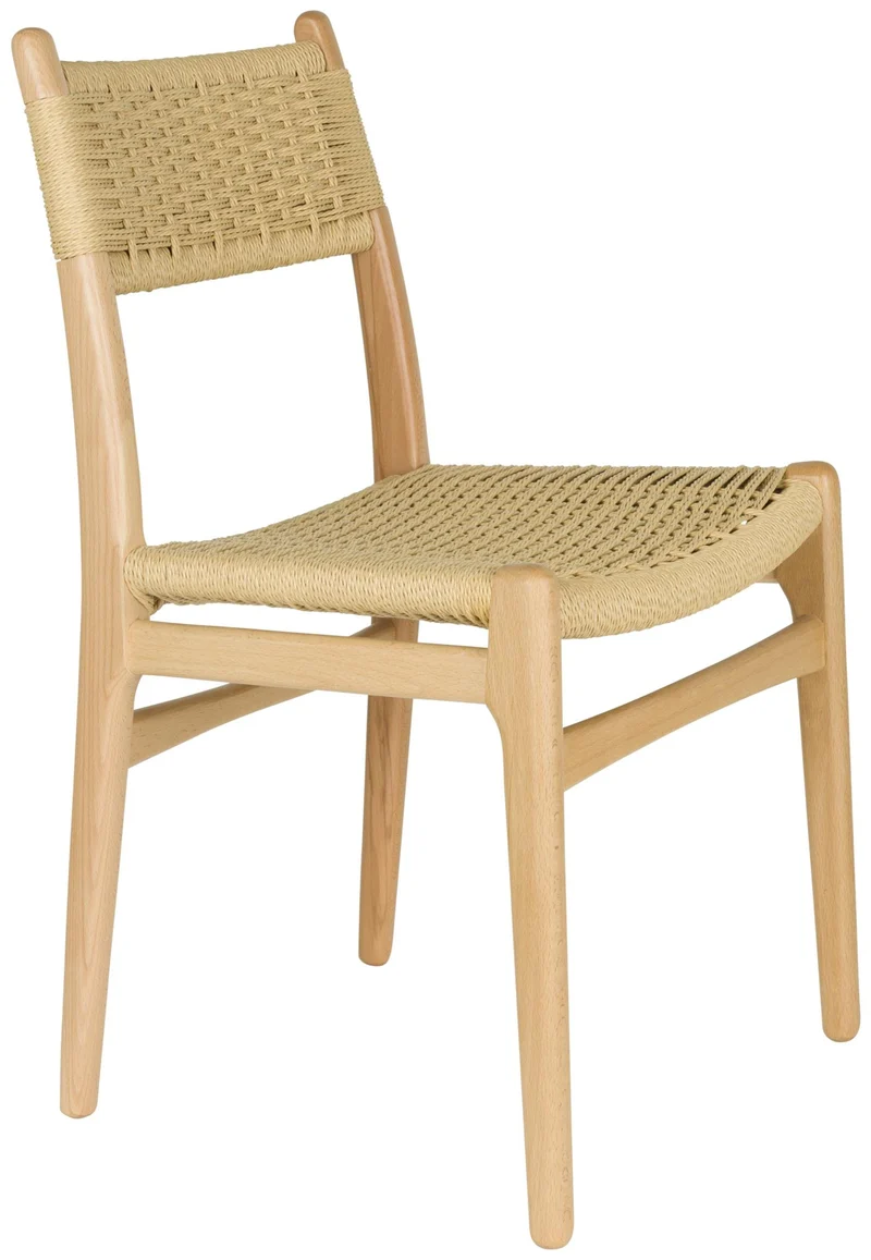 Dutchbone Stuhl Cecile: Esszimmerstuhl aus Holz & Naturgeflecht